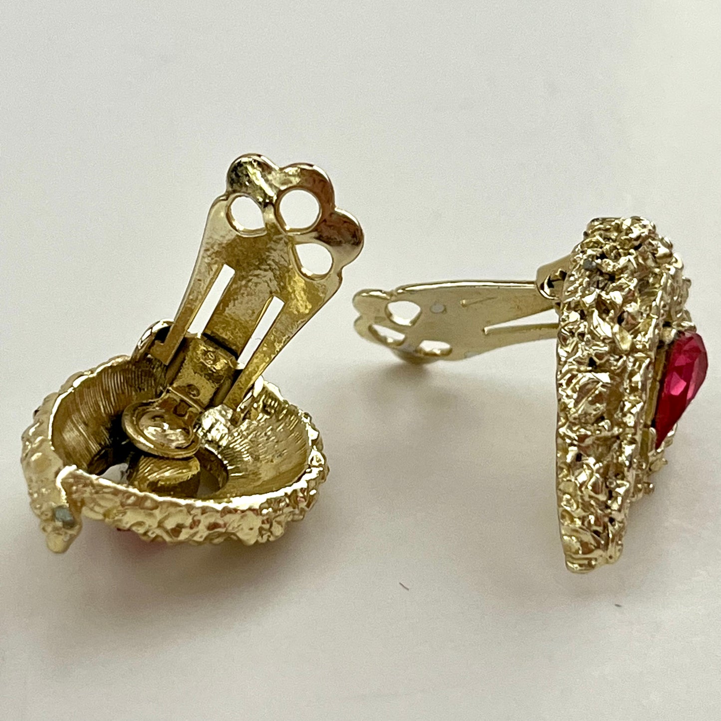 1960s Coro Pink Rhinestone Earrings