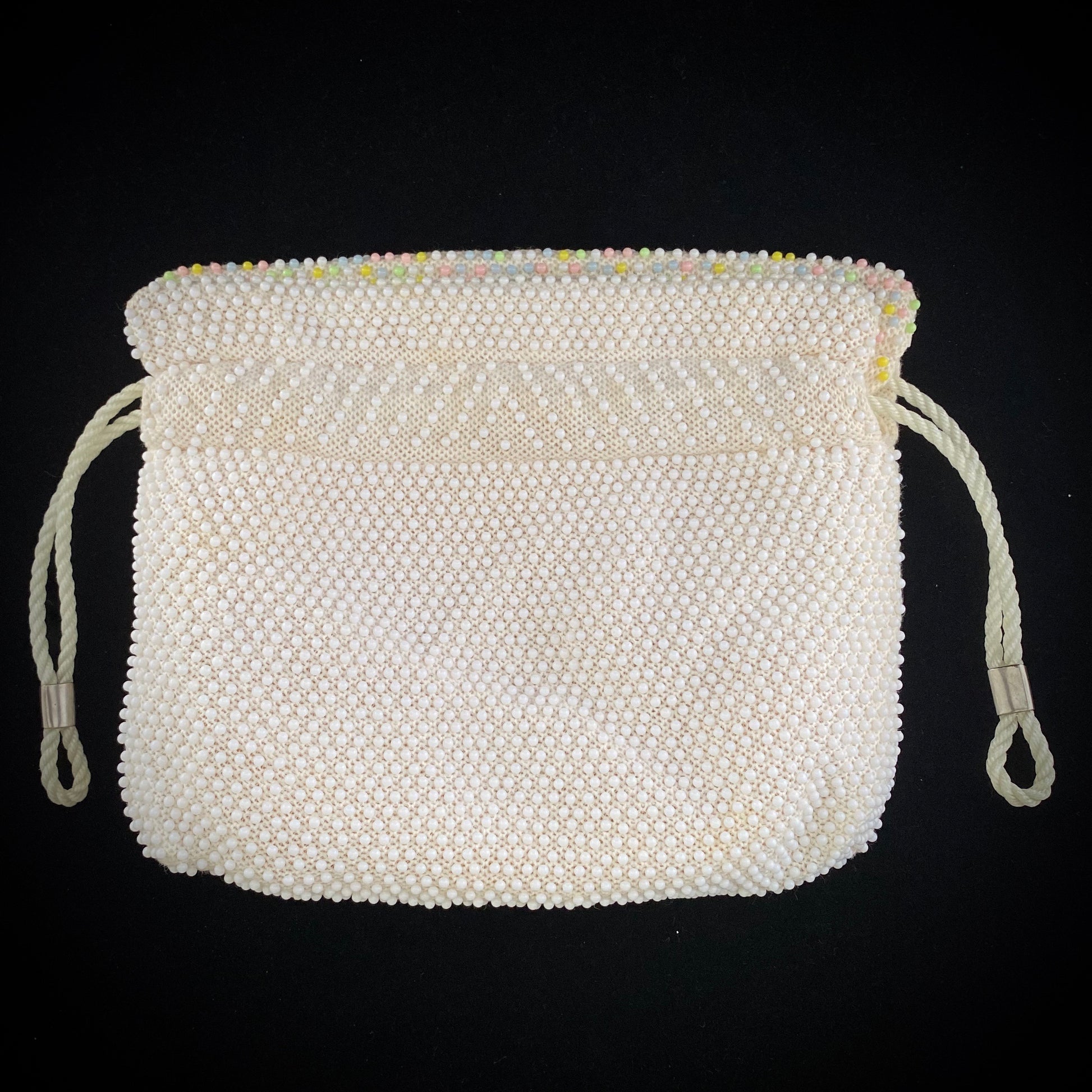 Late 50s/ Early 60s Beaded Reversible Drawstring Bag - Retro Kandy Vintage