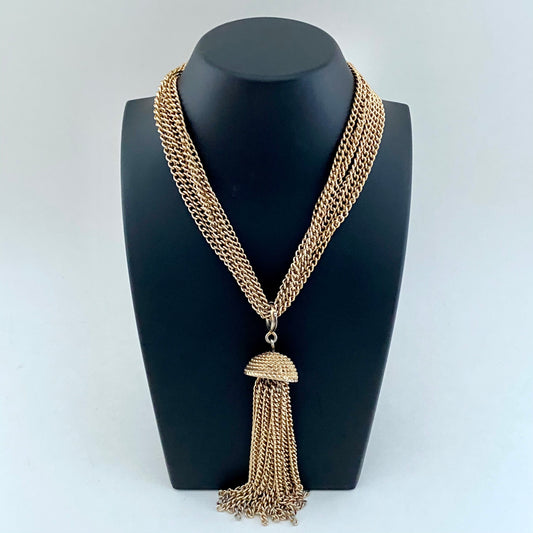 1970 Sarah Coventry Golden Tassel Necklace
