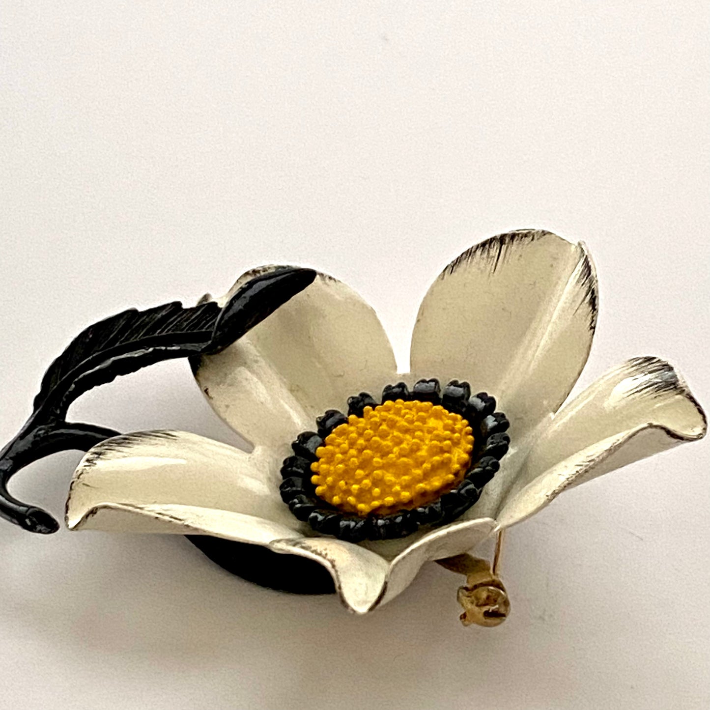 Late 60s/ Early 70s Large Enamel Flower Brooch