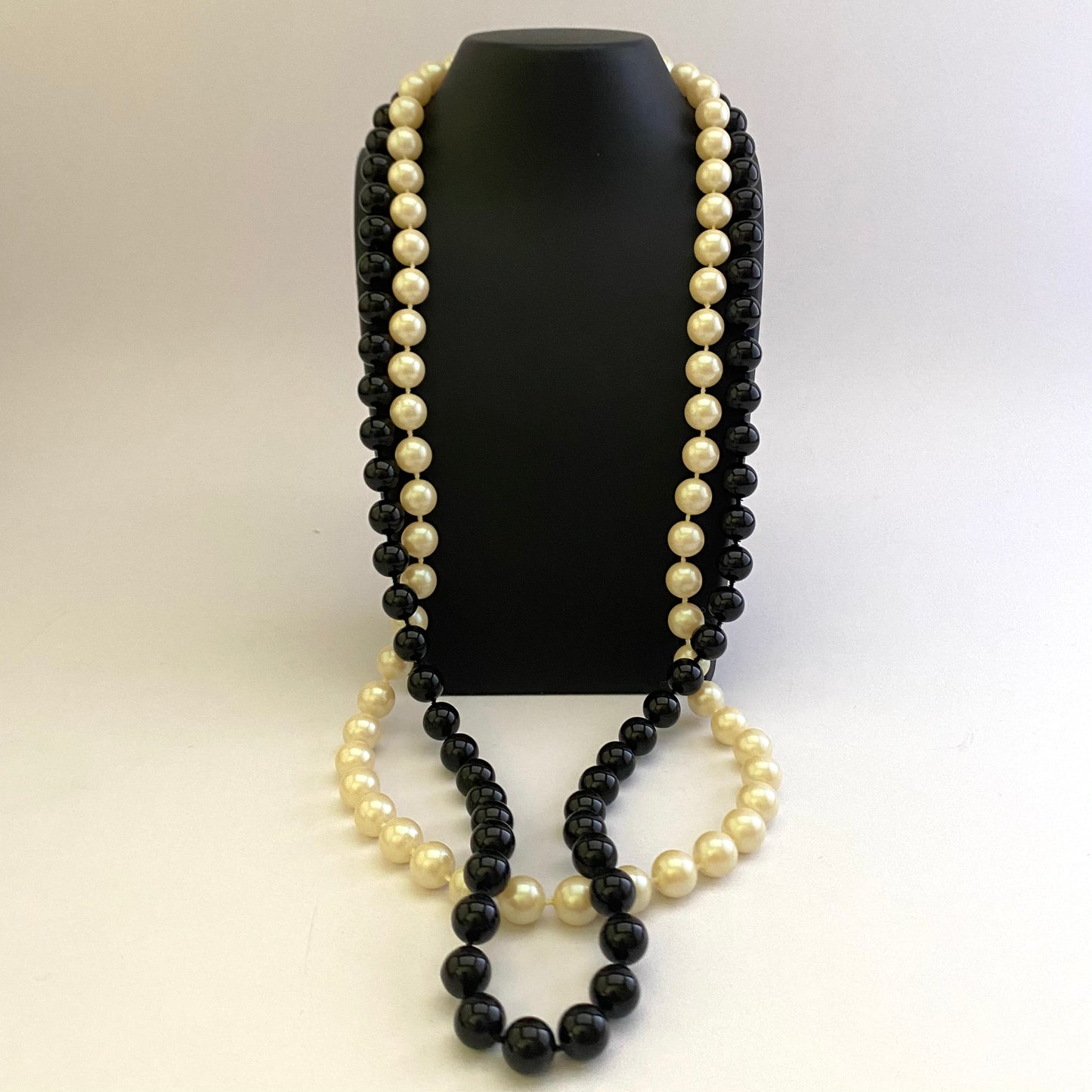 1960s NEW! Hong Kong Double Strand Bead Necklace