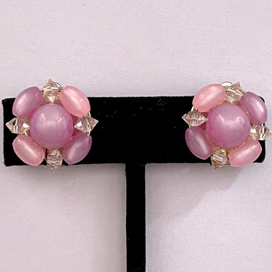 1960s Lisner Moonglow Bead Earrings