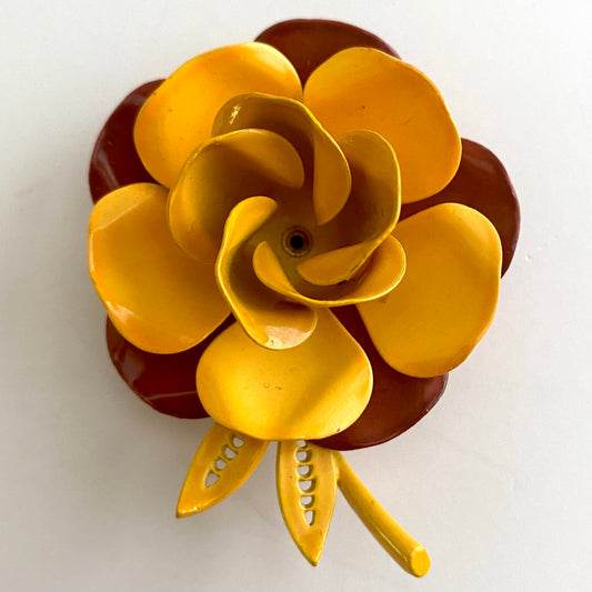 Late 60s/ Early 70s Enamel Flower Brooch