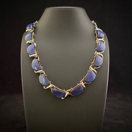 Late 50s/ Early 60s Coro Blue and Silver Necklace - Retro Kandy Vintage