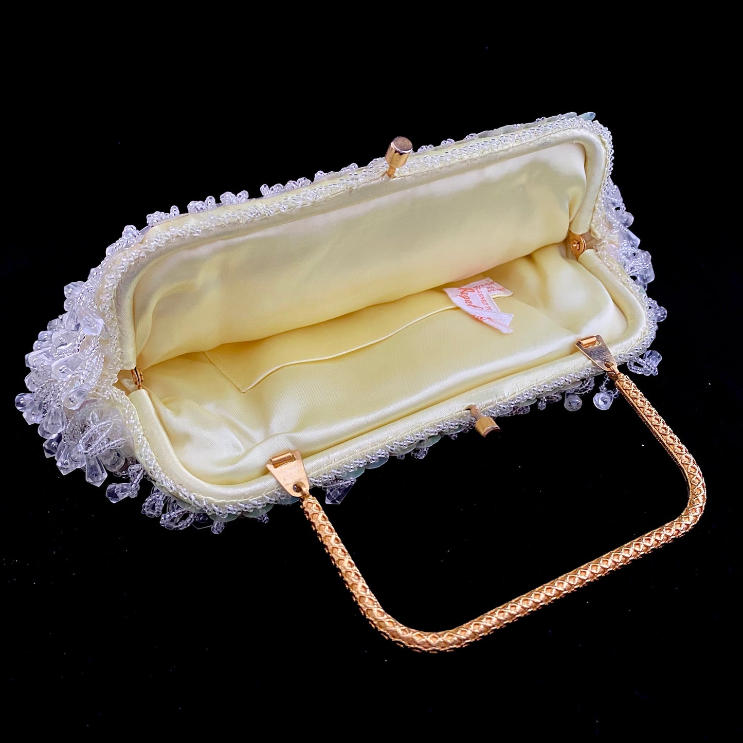 Vintage 1950s La Regale White Beaded Clutch Purse, Vintage Bride's Clutch, 1950s Clutch, Vintage Beaded Handbag, Vintage Bridal Purse