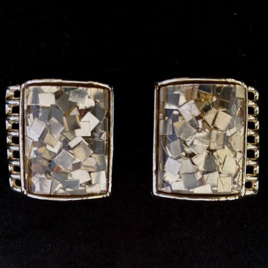 1950s PAM Lucite Confetti Earrings - Retro Kandy Vintage