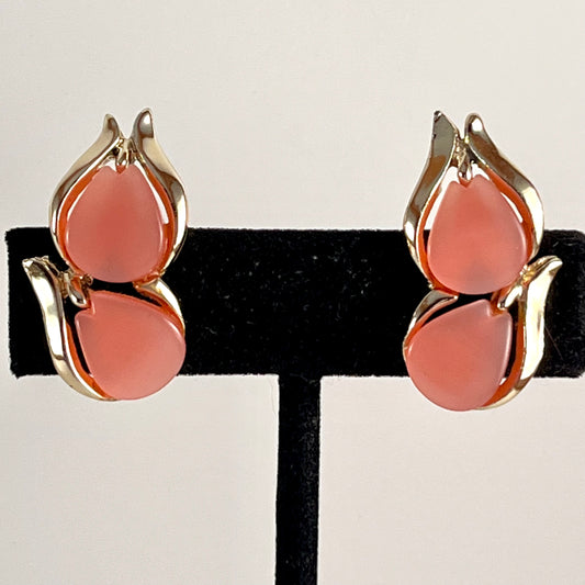 Late 50s/ Early 60s Pink Lucite Earrings