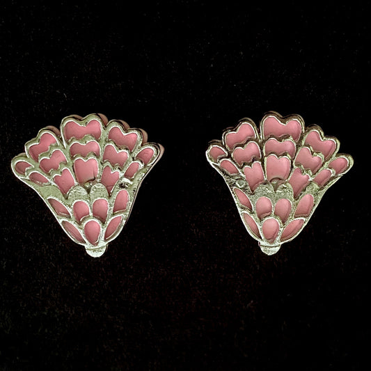 1950s Coro Silver and Pink Earrings - Retro Kandy Vintage