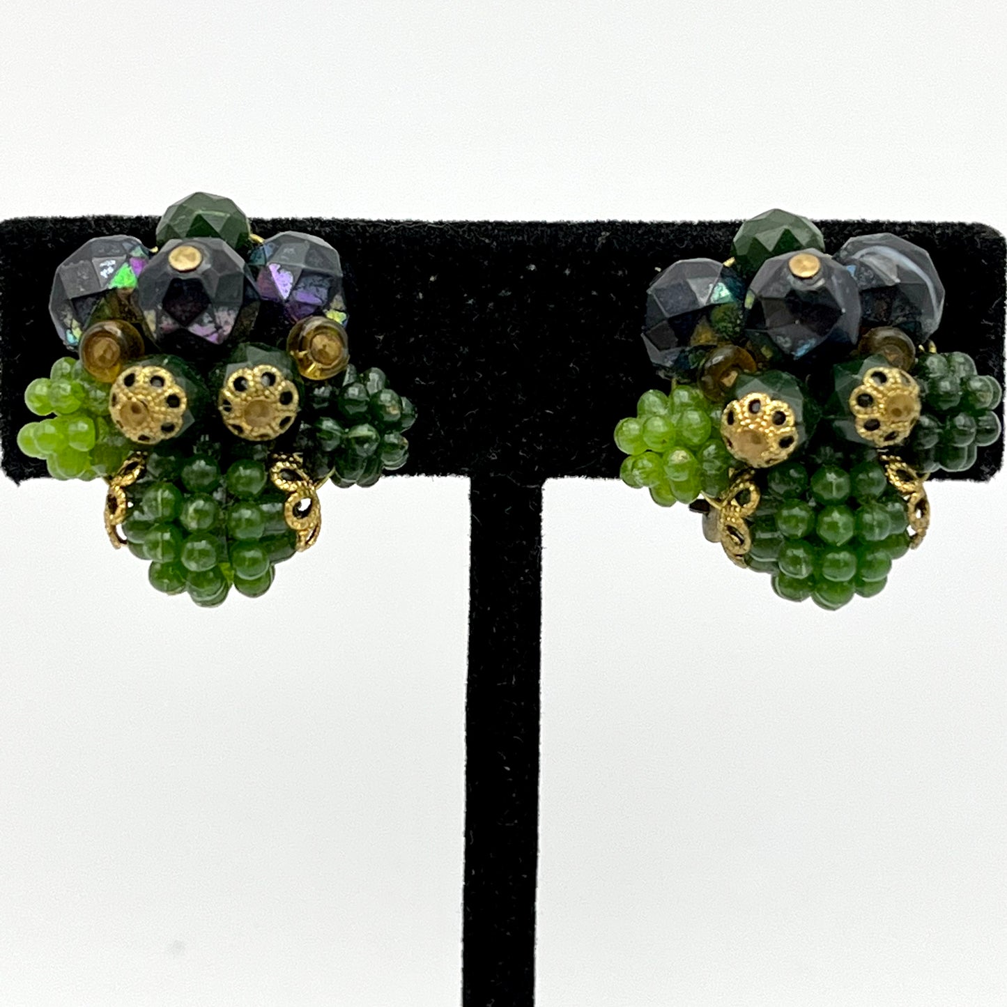 1960s West Germany Bead Clip Earrings