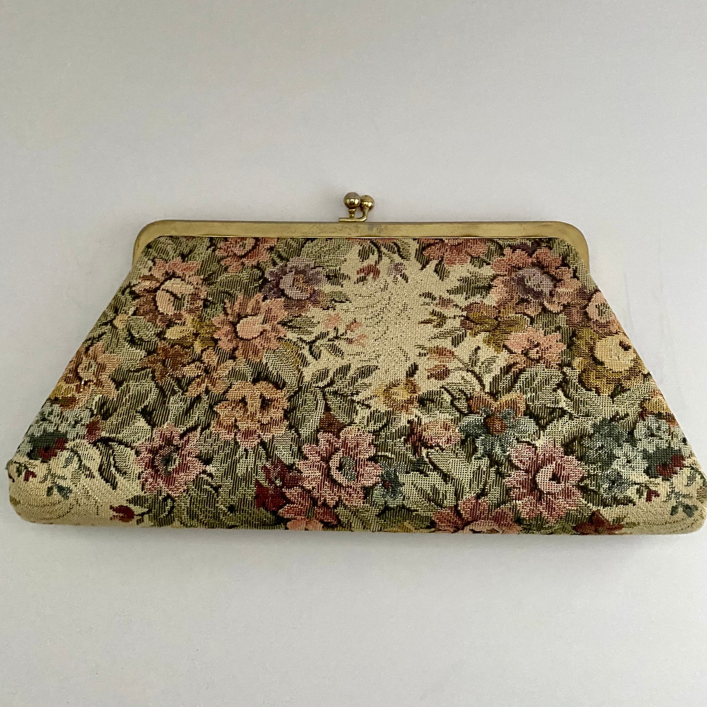 Late 50s/ Early 60s Tapestry Clutch With Optional Chain Handle