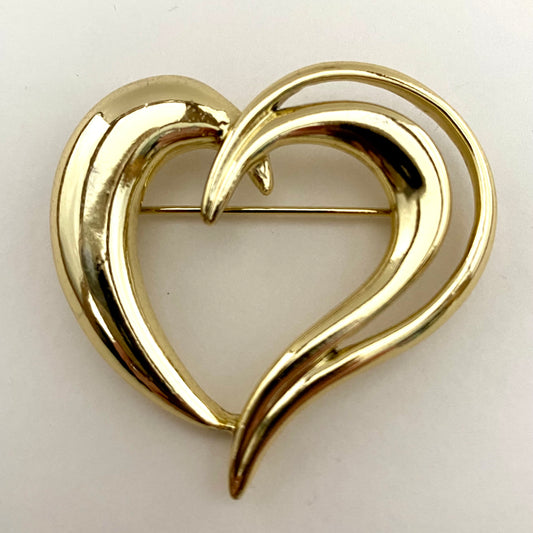 1980s AJC (American Jewelry Company) Heart Brooch