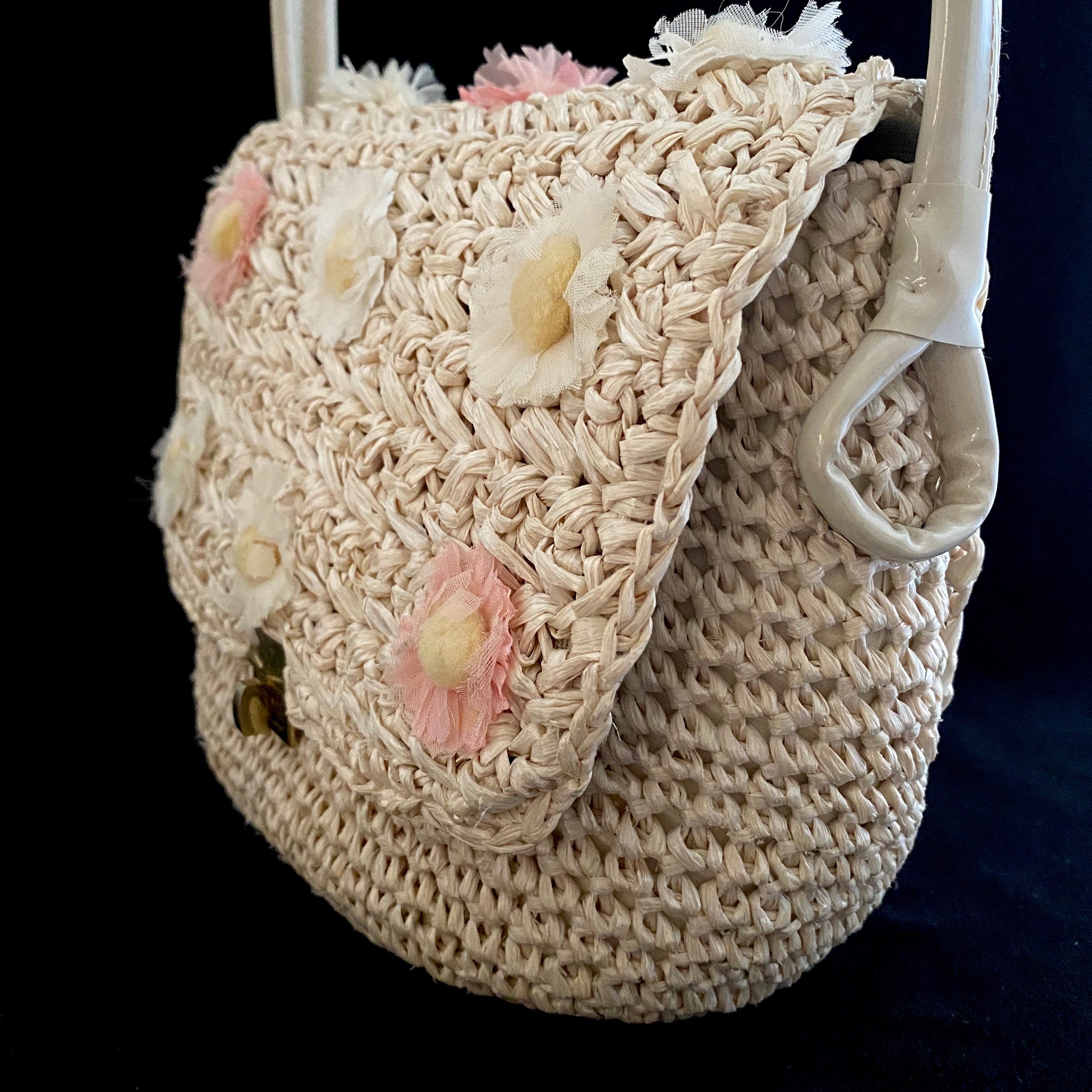 Late 50s/ Early 60s Marcus Brother's of Miami Raffia Handbag - Retro Kandy Vintage
