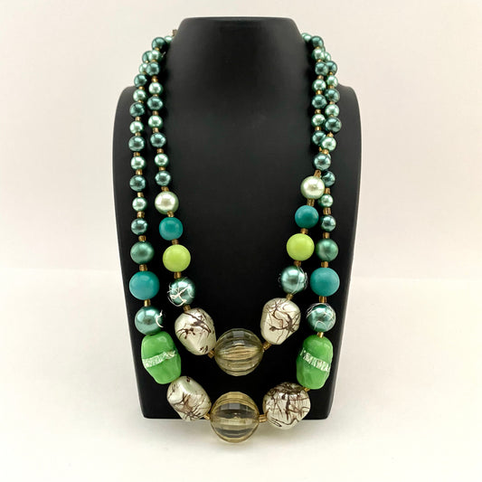 1960s Japan Double Strand Bead Necklace