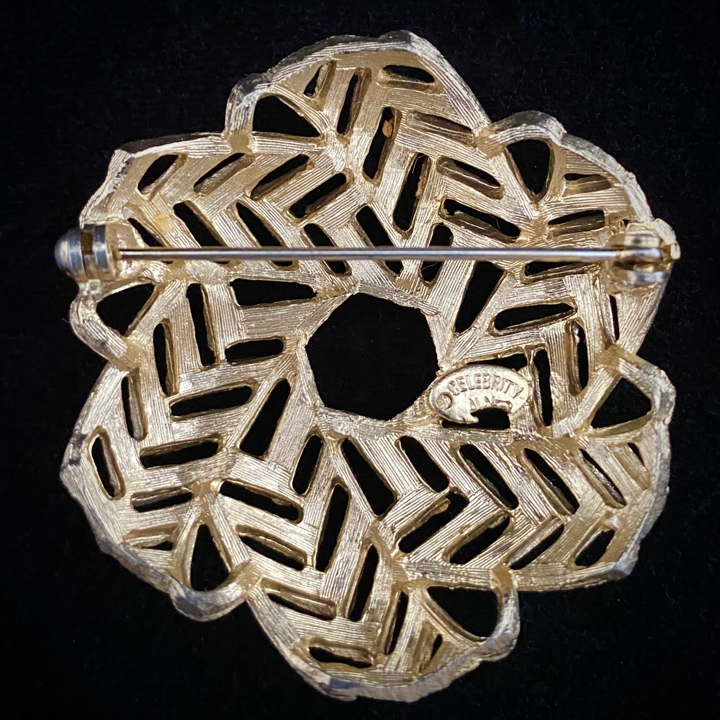 1960s Celebrity N.Y. Gold-Tone Circle Brooch