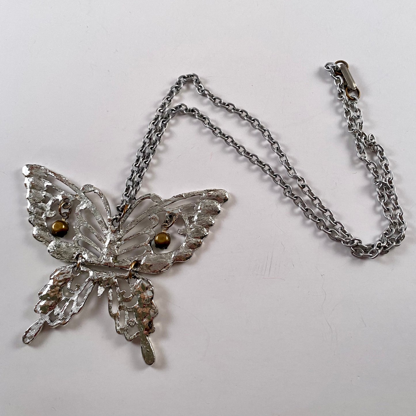 Late 60s/ Early 70s Articulated Butterfly Pendant Necklace