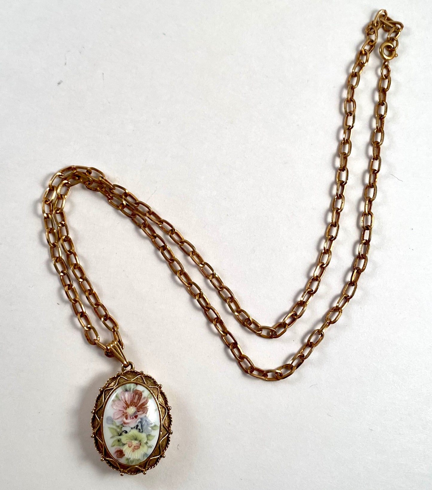 Late 60s/ Early 70s Luzier Solid Perfume Locket Necklace