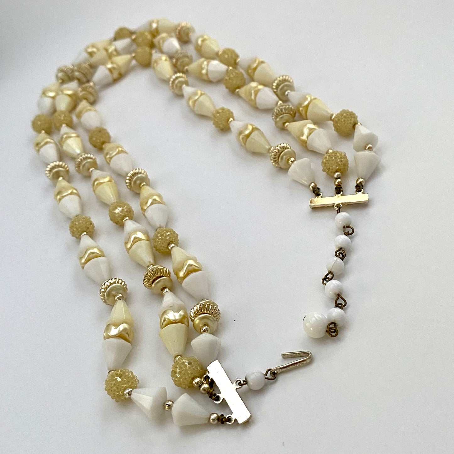 1960s Hong Kong 3-Strand Bead Necklace