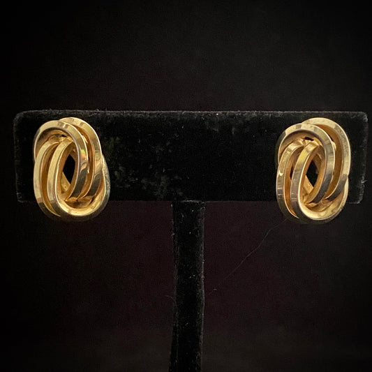 1960s Coro Gold Oval Earrings - Retro Kandy Vintage