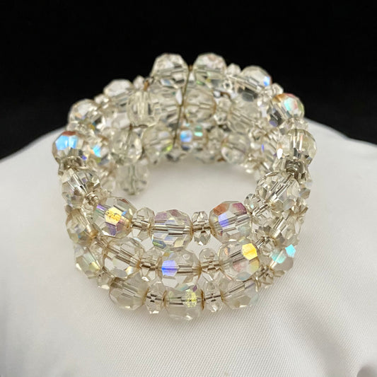 1950s Glass Crystal Cuff Bracelet