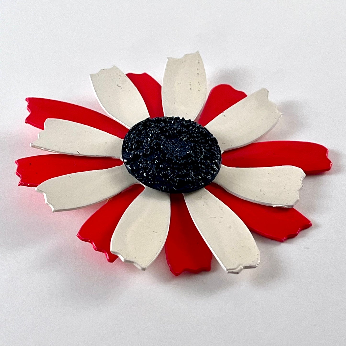 Late 60s/ Early 70s Red, White & Blue Enamel Brooch