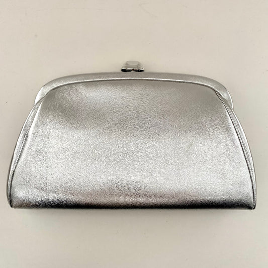 1960s Silver Clutch Handbag