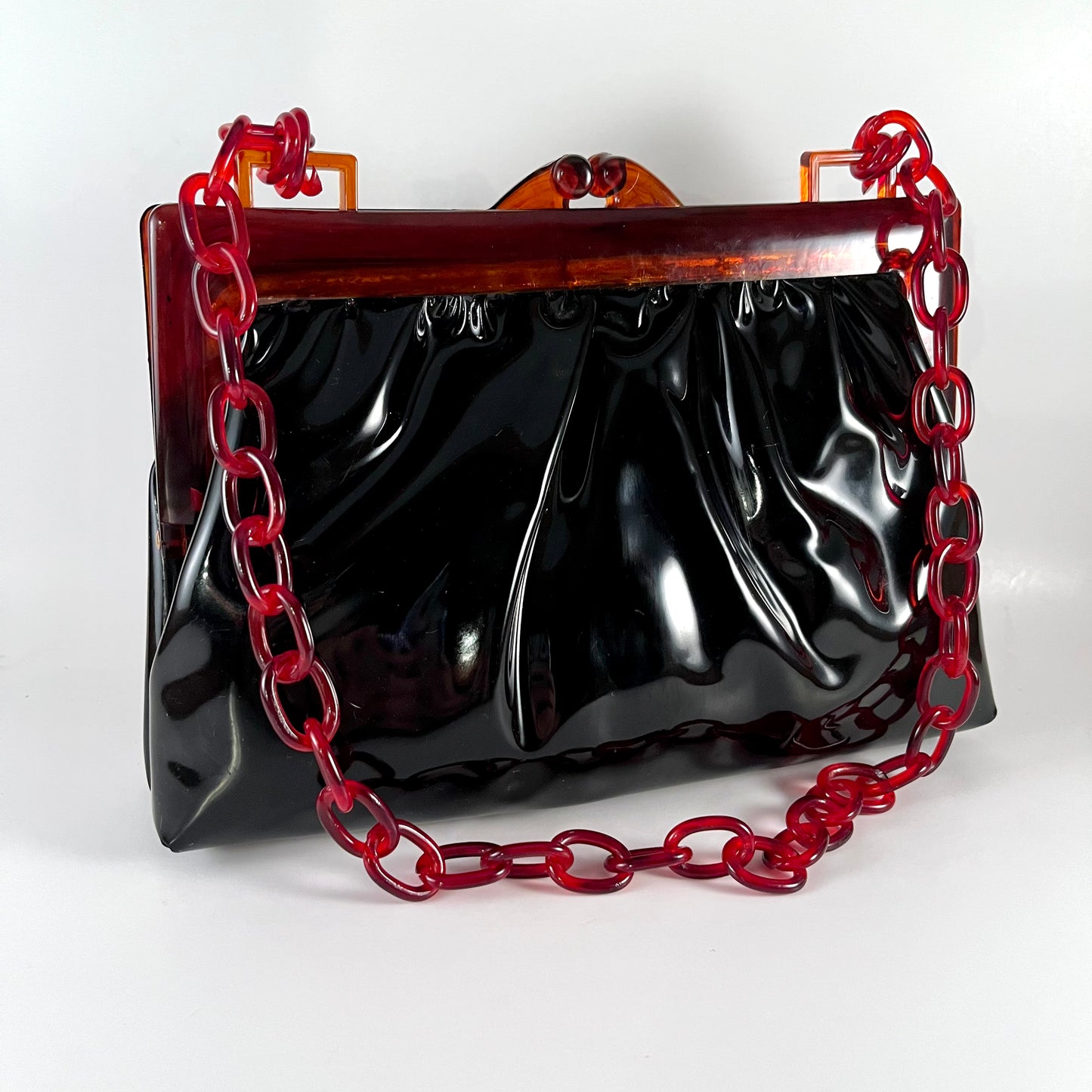 Late 50s/ Early 60s Patent Leather and Lucite Handbag