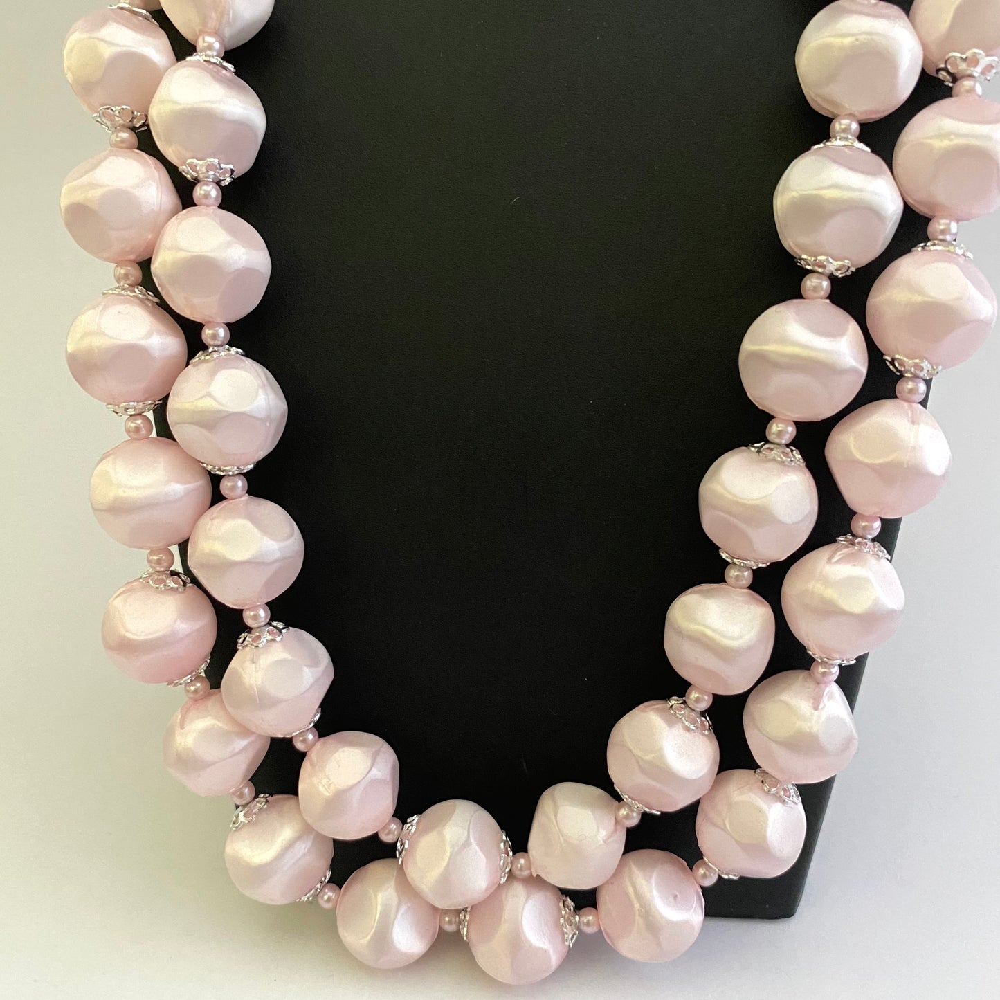 1960s Japan Pale Pink Necklace & Earring Set