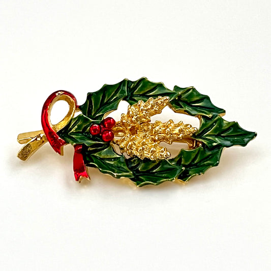 Late 60s/ Early 70s Gerry's Holly & Pinecone Brooch