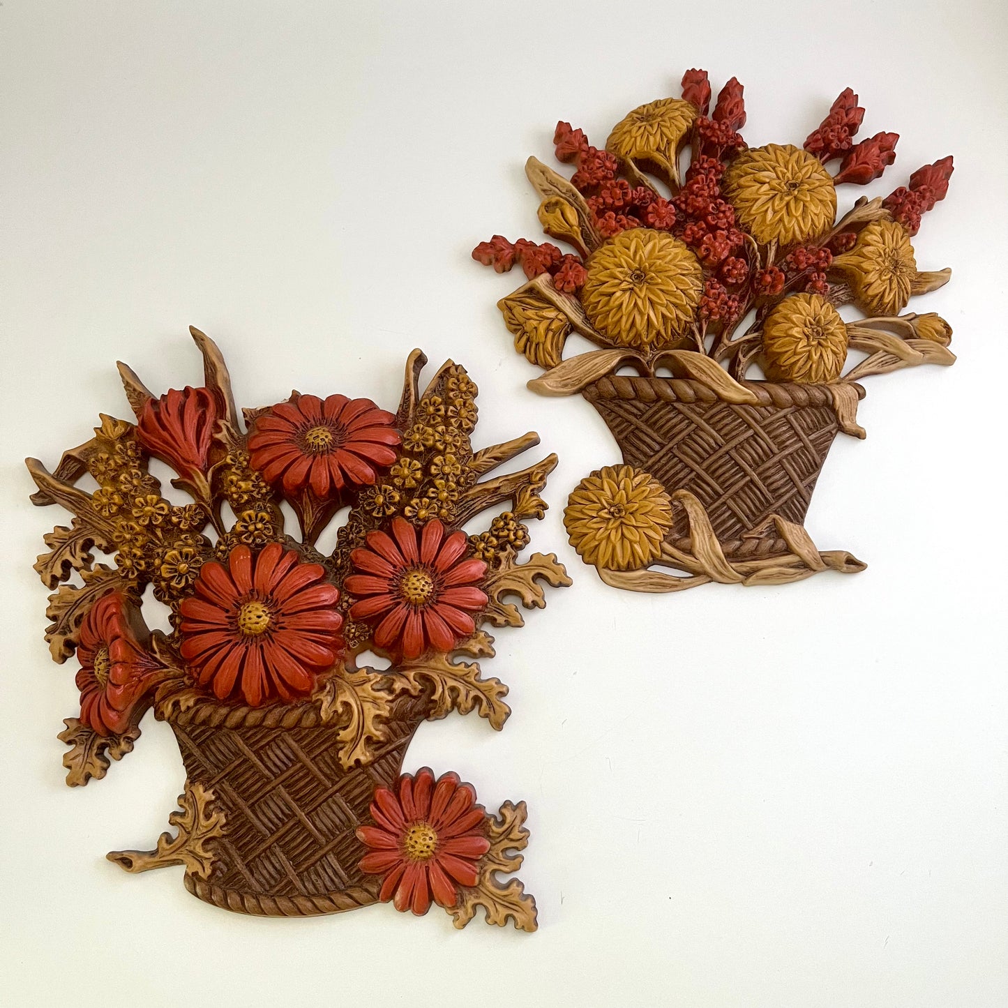 1977 Burwood Wall Decor Autumn Floral Wall Plaques