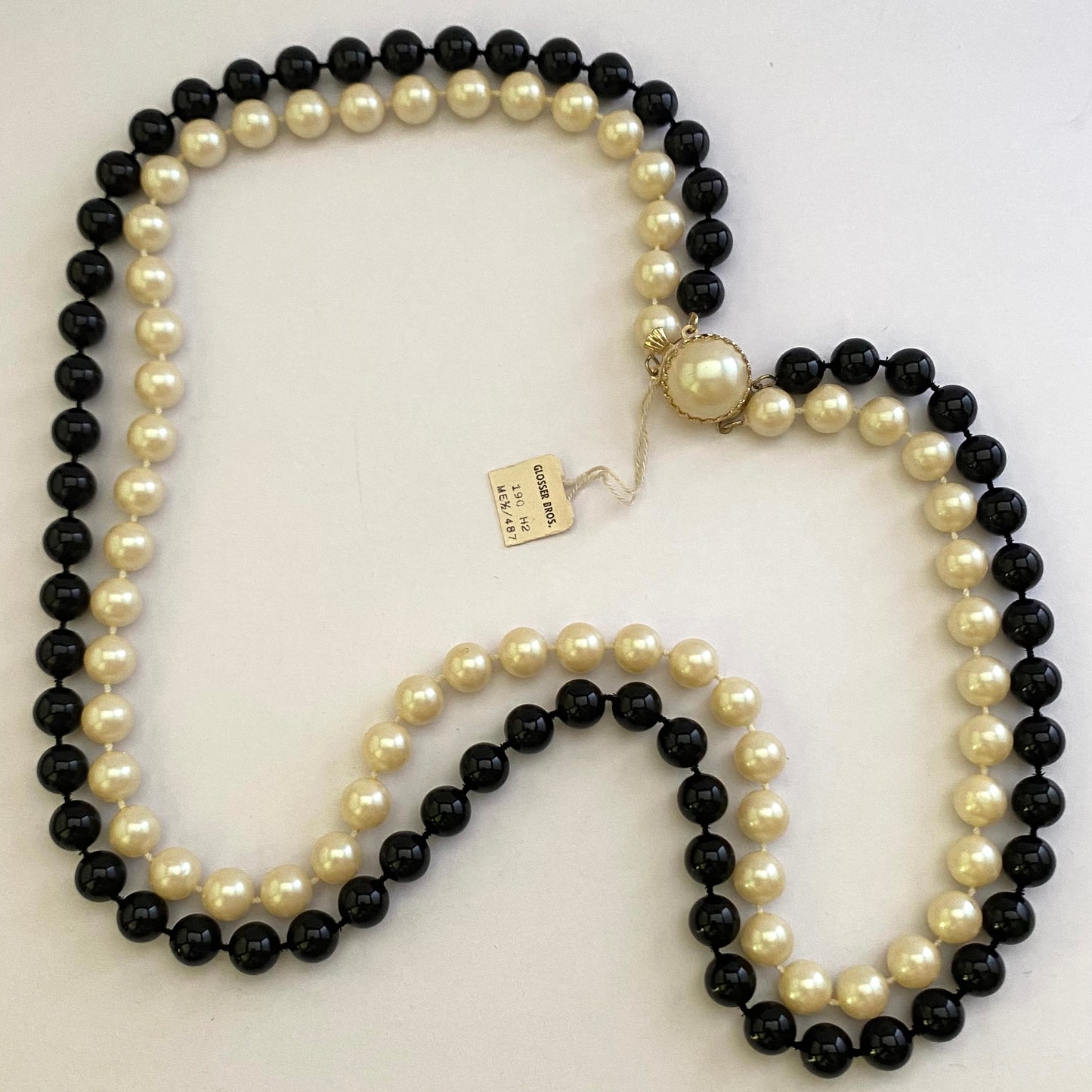 1960s NEW! Hong Kong Double Strand Bead Necklace