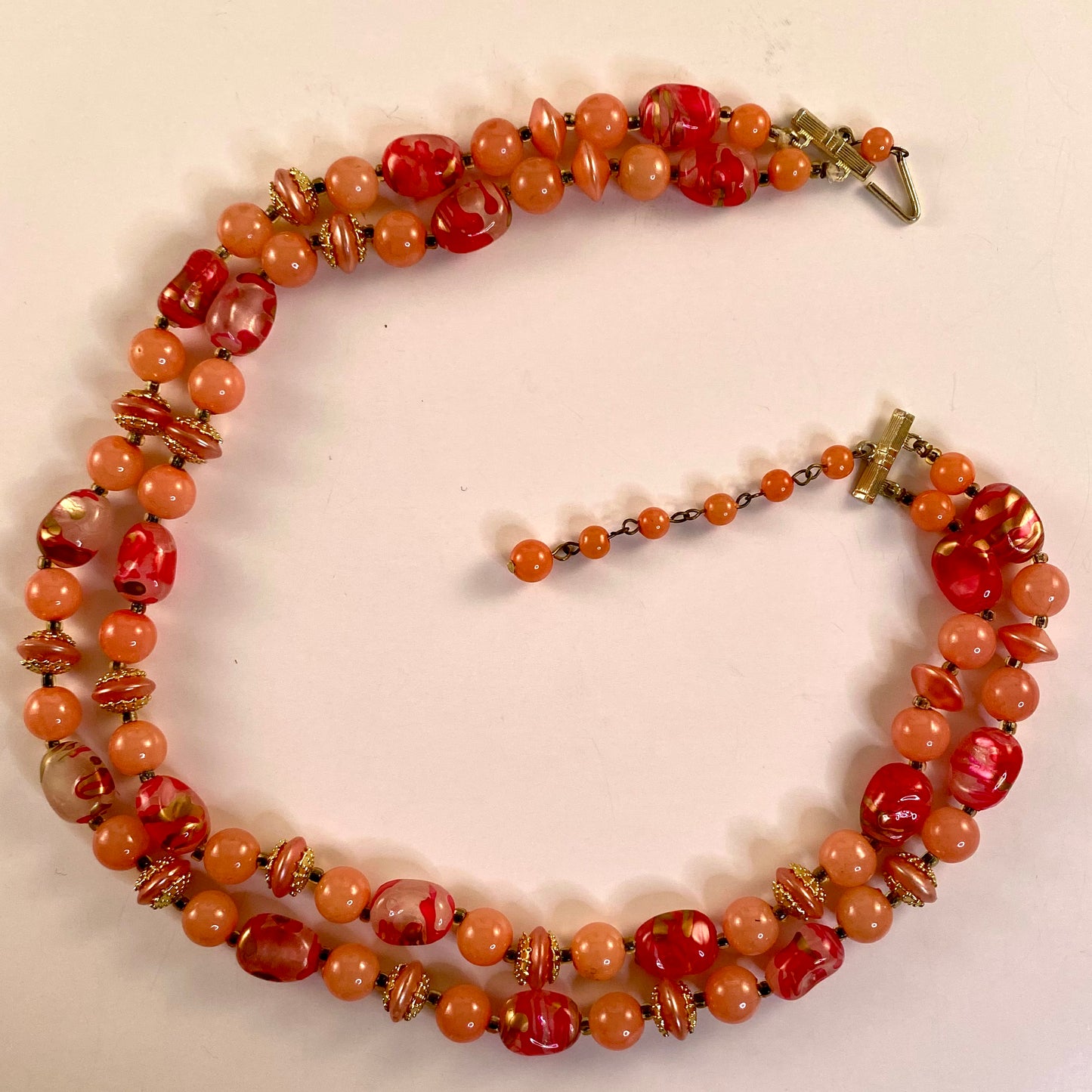 1960s Hong Kong Double Strand Bead Necklace