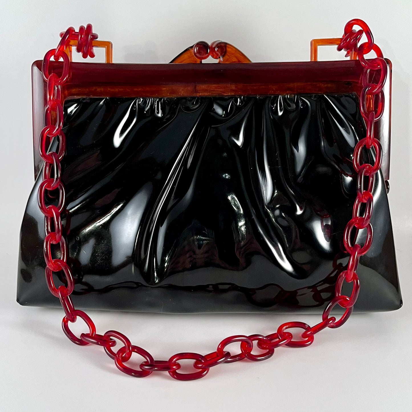 Late 50s/ Early 60s Patent Leather and Lucite Handbag