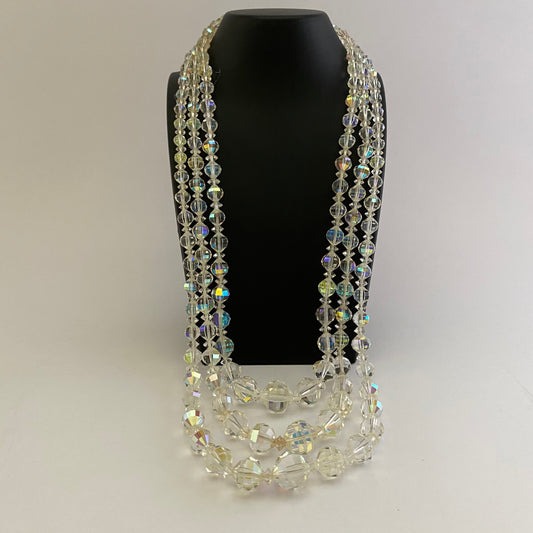 Late 50s/ Early 60s Laguna 3-Strand Crystal Necklace