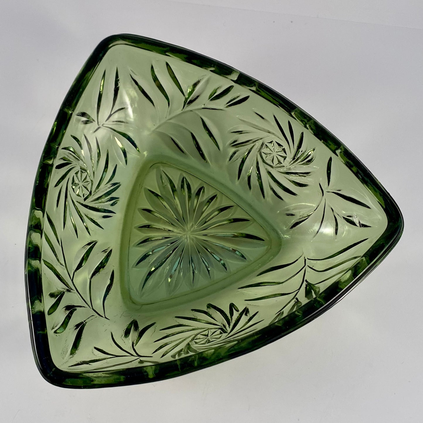 1970s Green Glass Dish