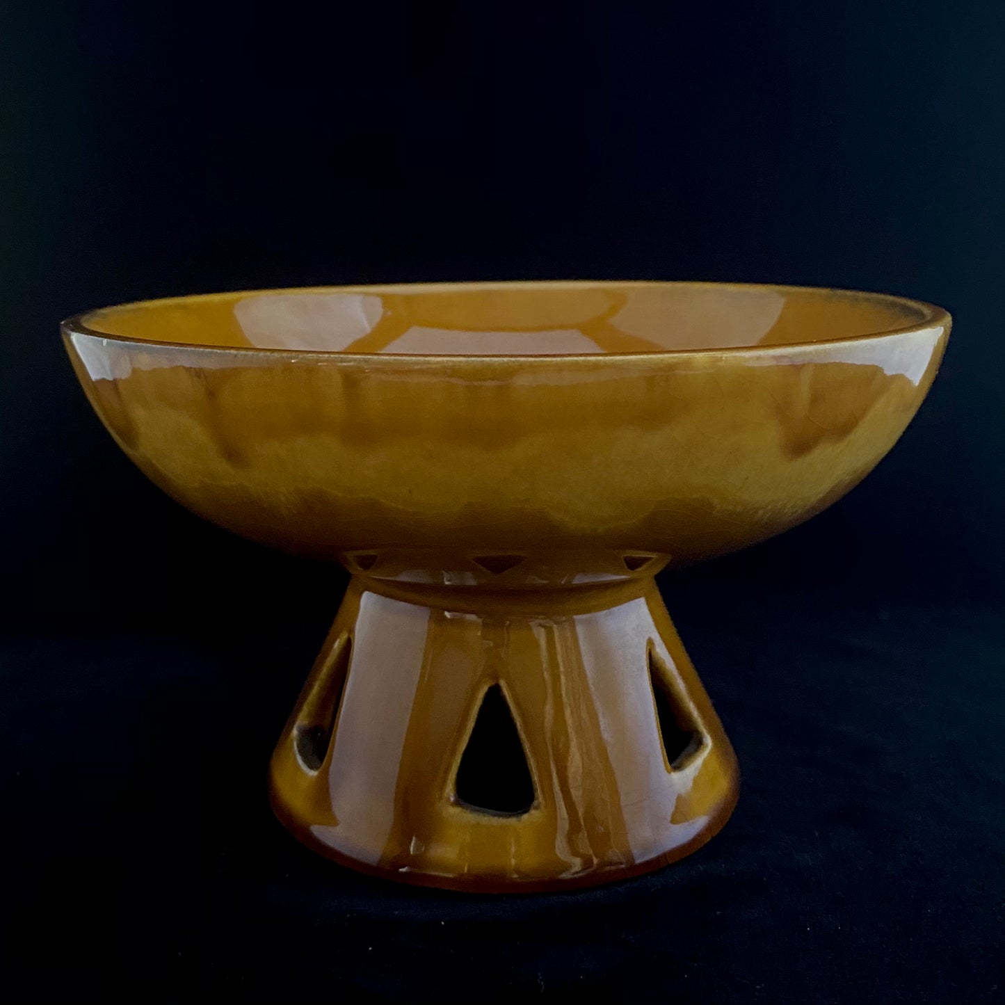 1970s Haeger Pottery Compote Bowl