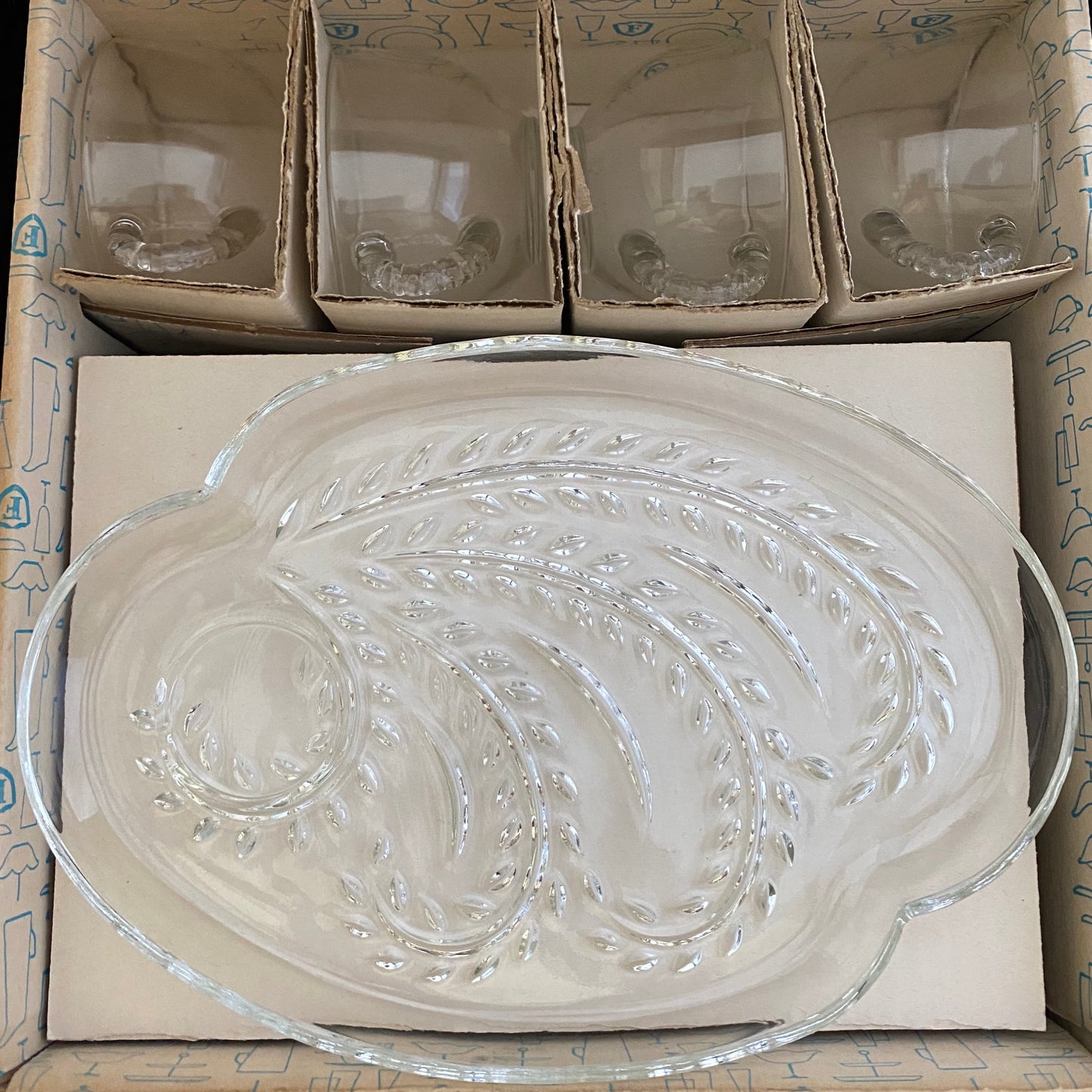 1950s Federal Glass, Homestead Snack Set