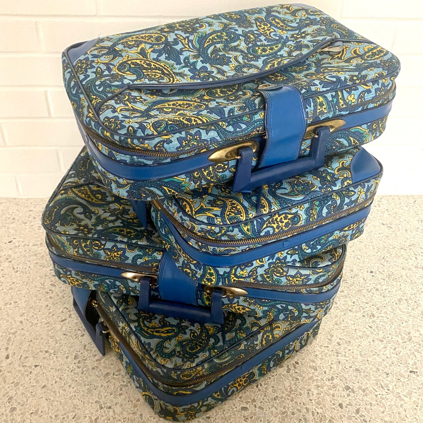 Late 60s/ Early 70s Set of 4 Nesting Suitcases