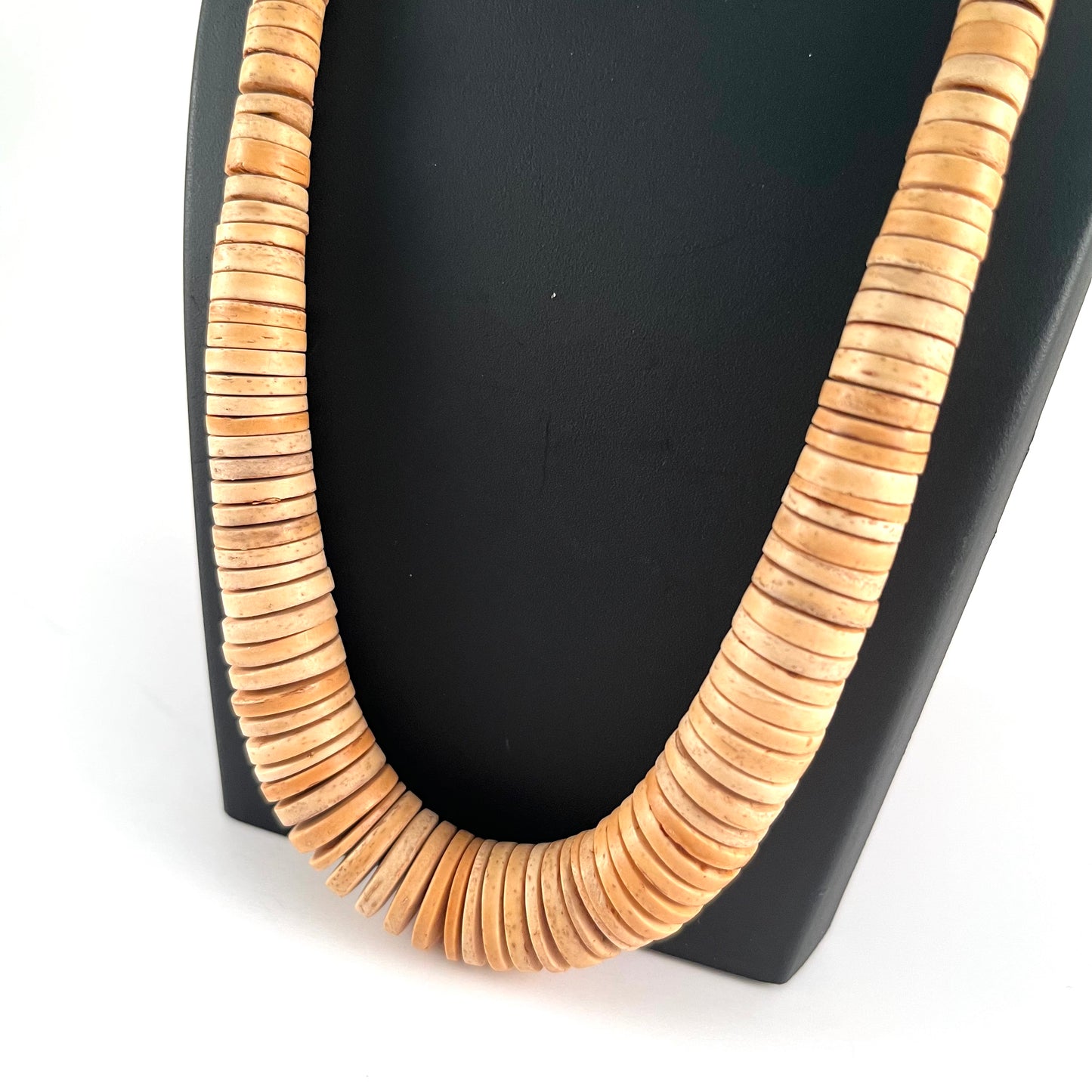 50s Wooden Coin Bead Necklace