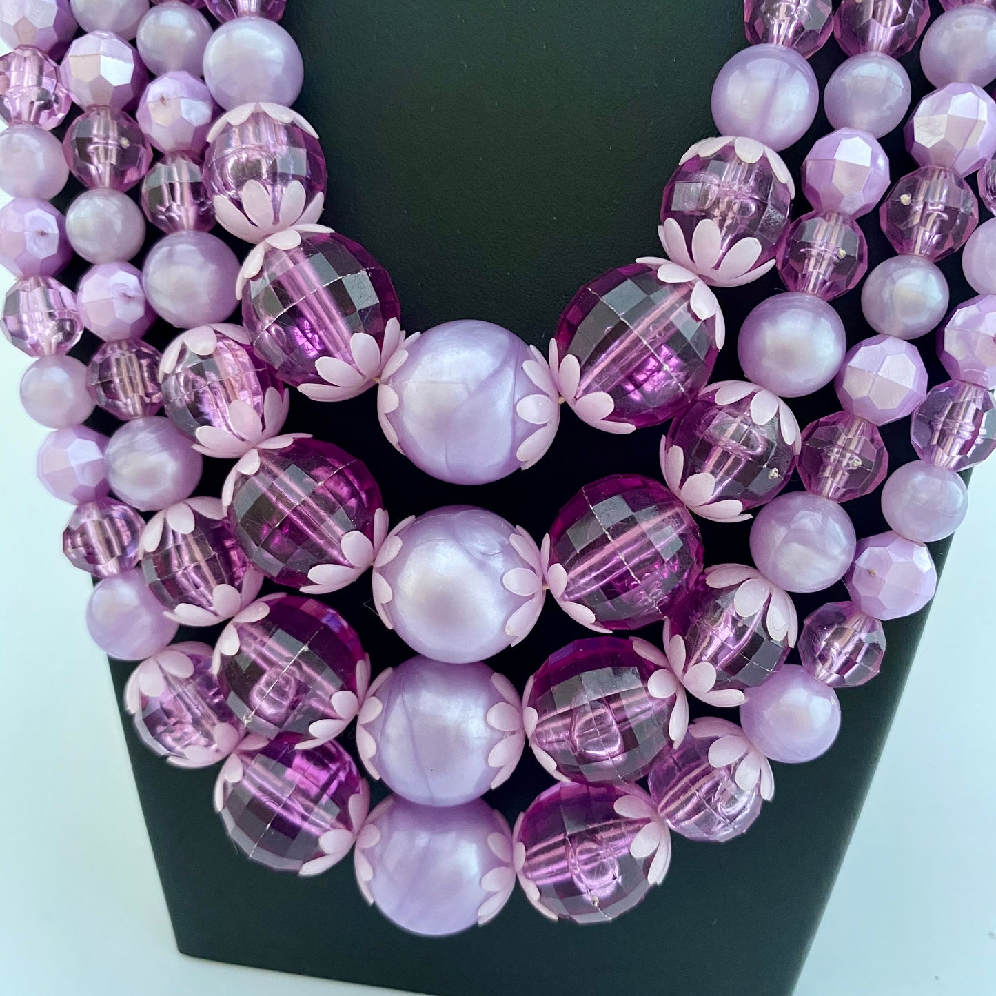 1960s 4-Strand Purple Bead Necklace