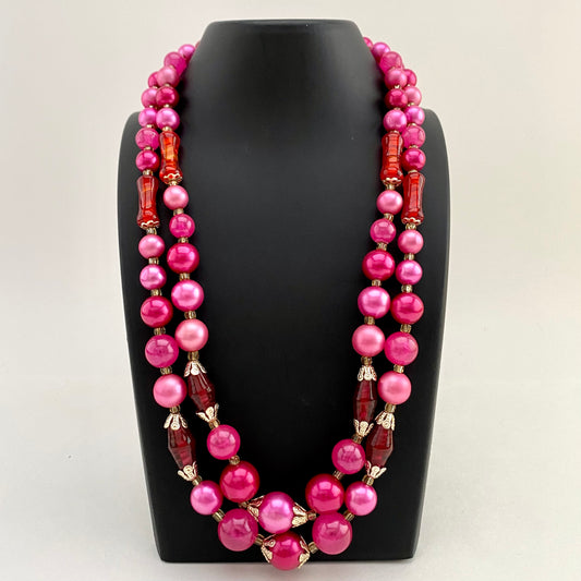 1960s Japan Double Strand Bead Necklace