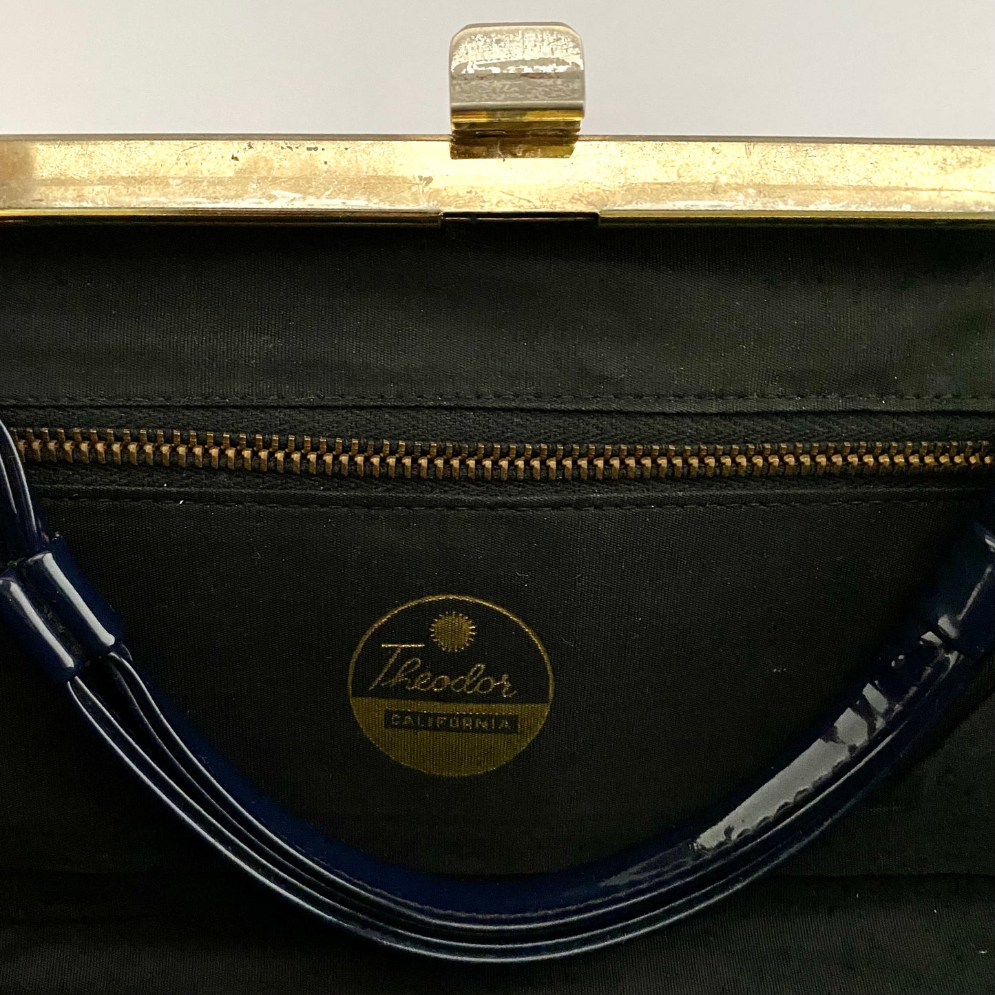 1950s Theodor California Blue Patent Leather Handbag/Clutch