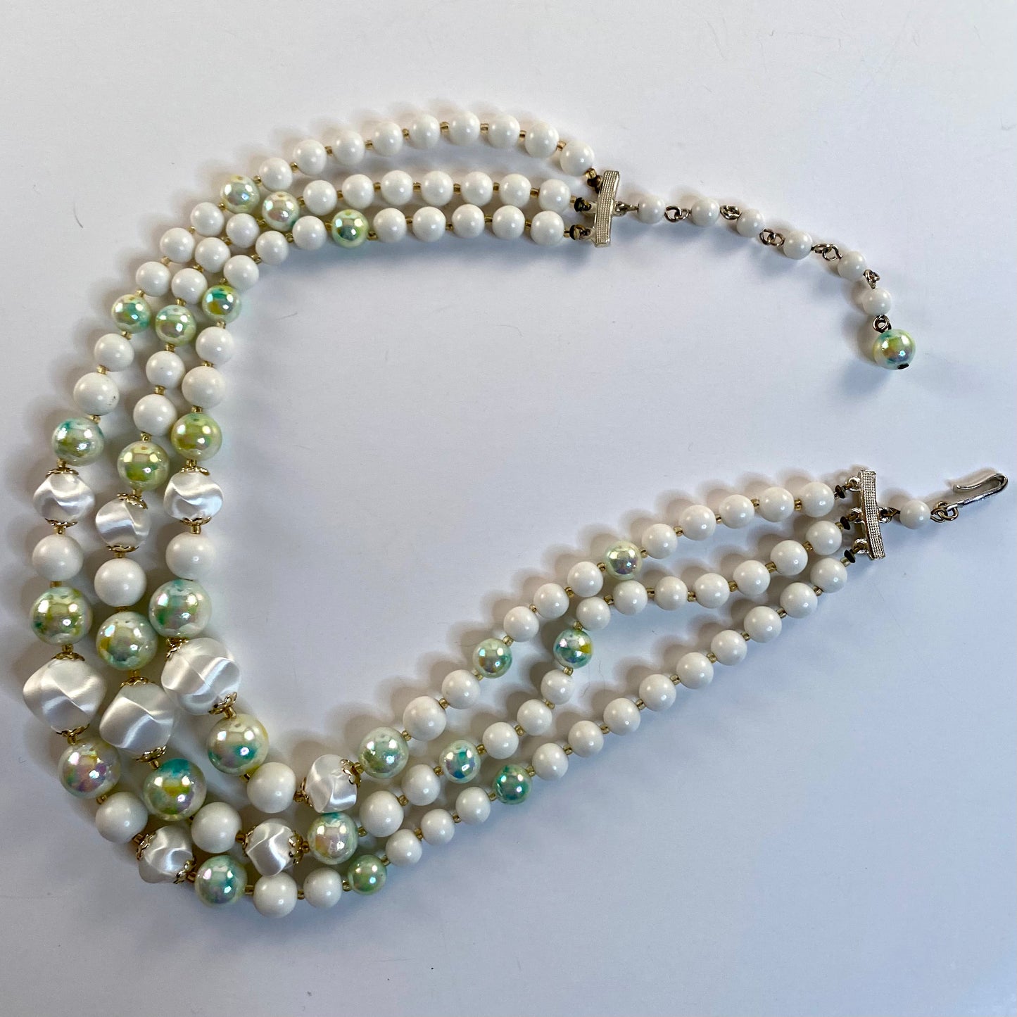 1960s Japan 3-Strand Bead Necklace