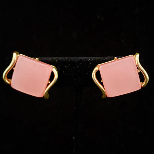 Late 50s/ Early 60s Coro Moonglow Lucite Earrings