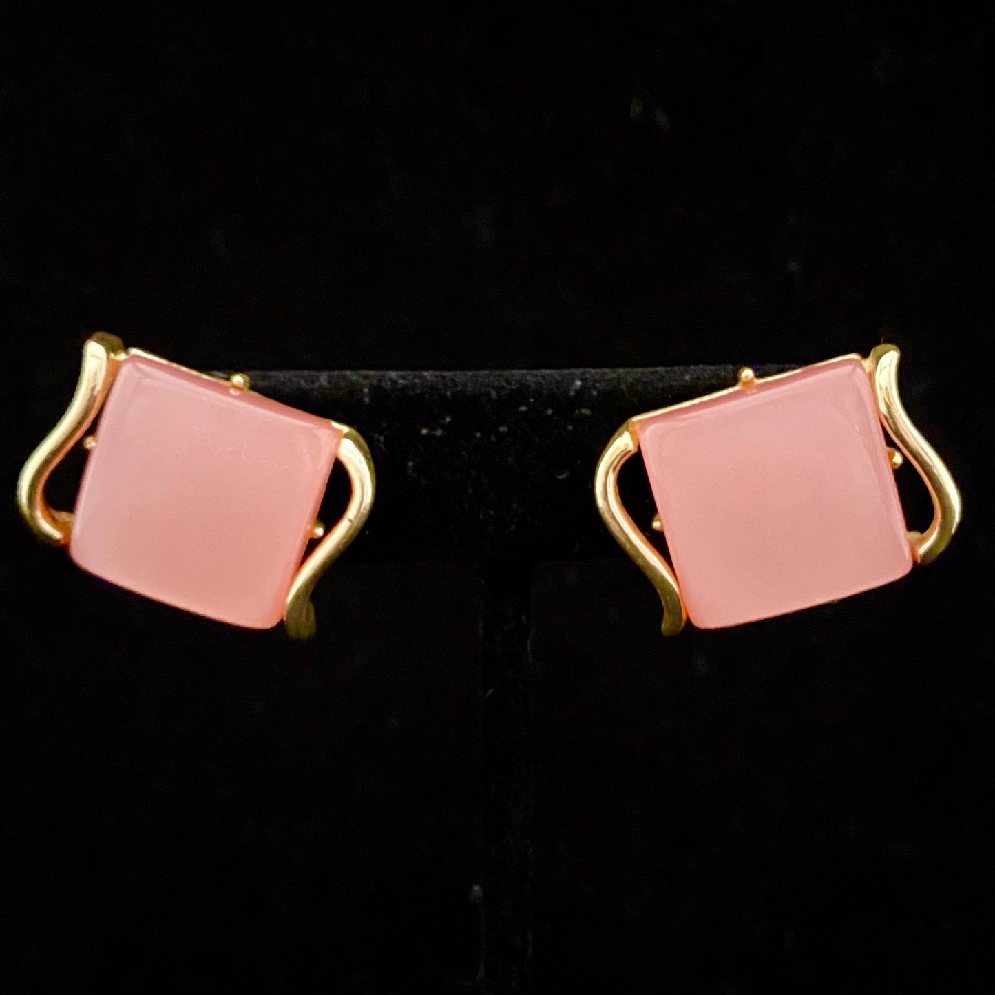 Late 50s/ Early 60s Coro Moonglow Lucite Earrings