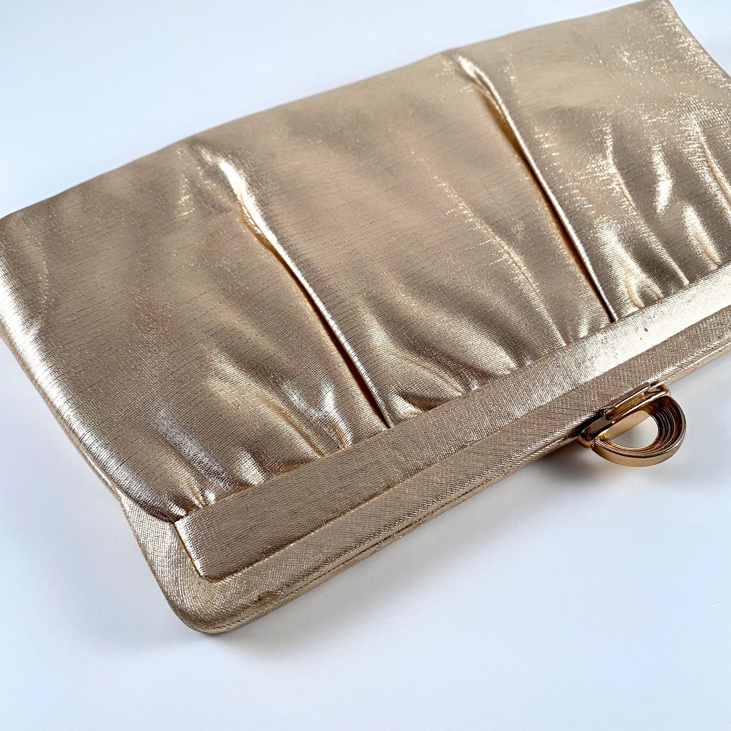 Late 60s/ Early 70s Mardane Gold Clutch With Interior Mirror