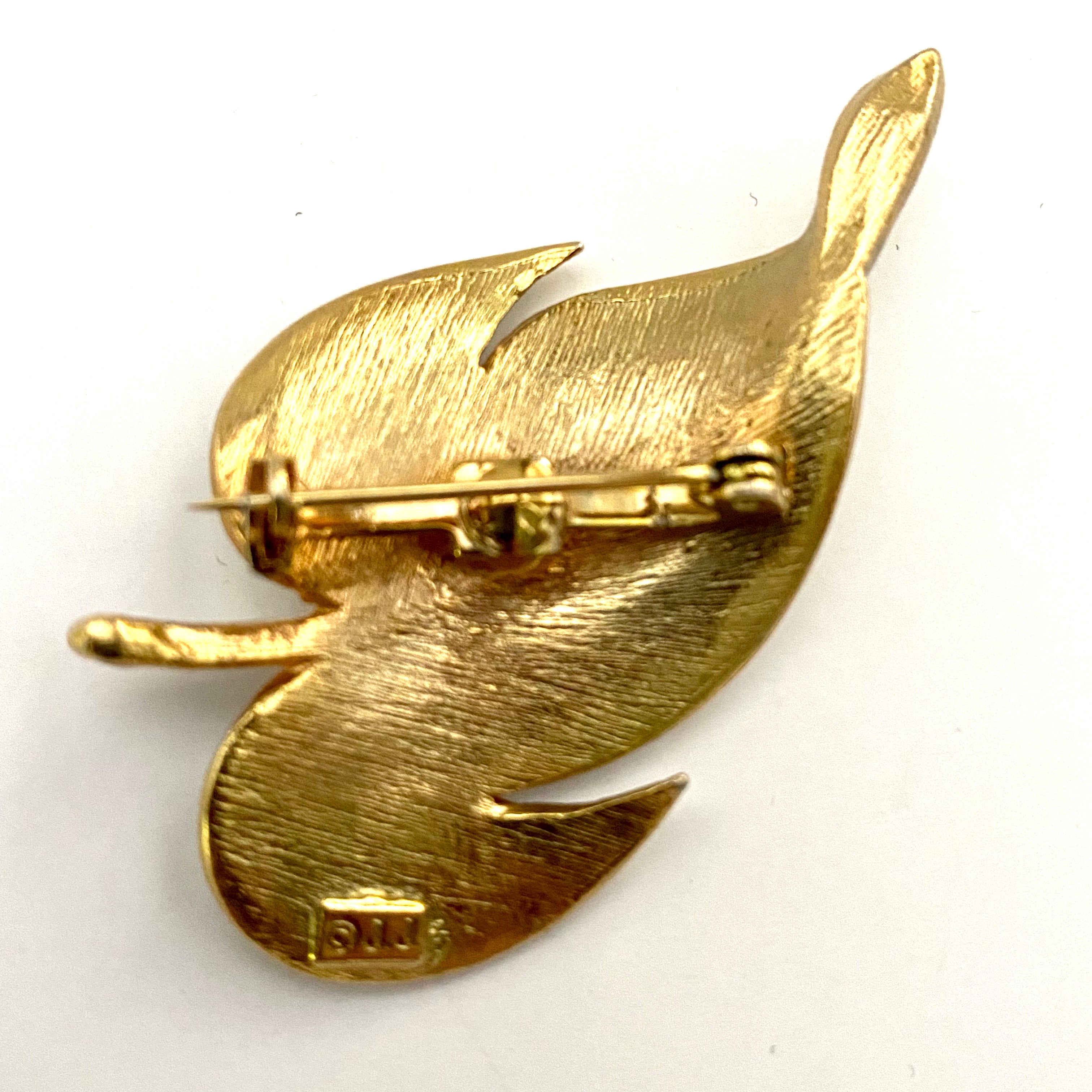 Jonette Jewelry Antique Gold Pewter Bird Pin – Intricately Designed Brooch (USA Made)