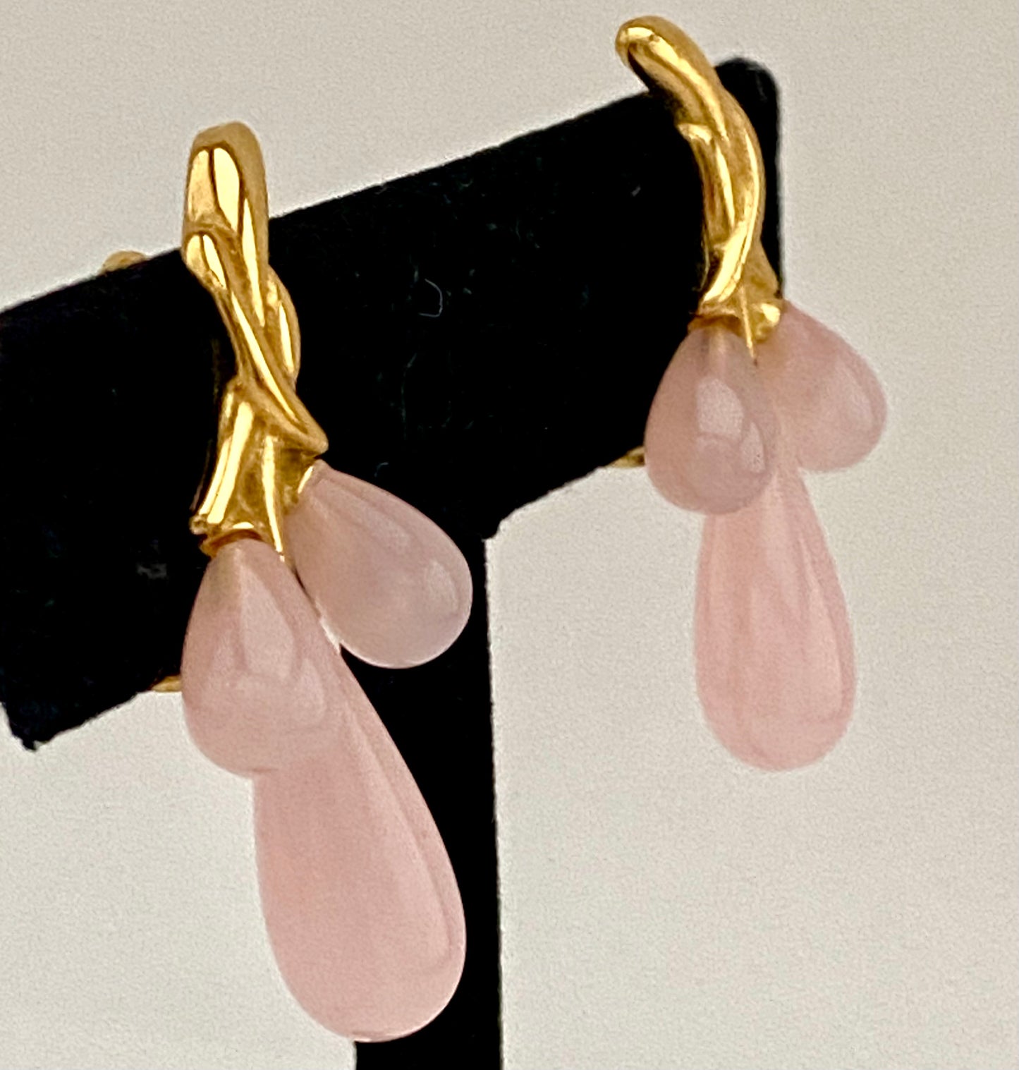 1980s Trifari Pink Lucite Earrings