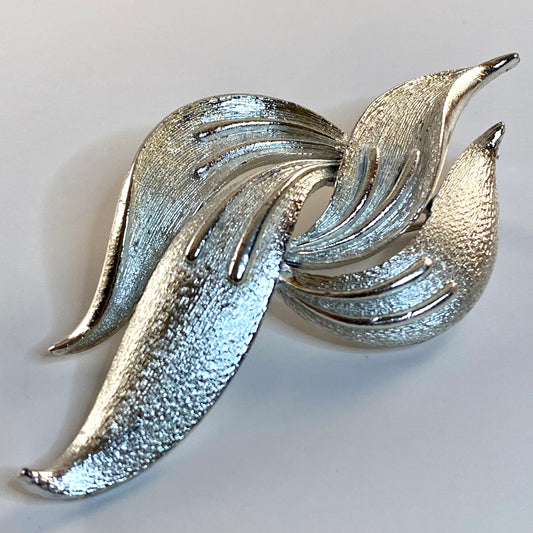 1950s Coro Pegasus Large Leaf Brooch