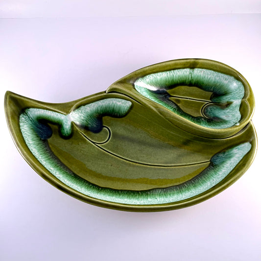 Late 60s/ Early 70s Santa Anita Ware R-17 Divided Dish- Green