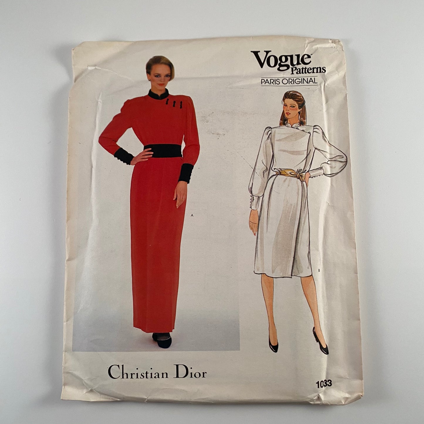 1980s Vogue Pattern 1033, Paris Original Christian Dior-Uncut